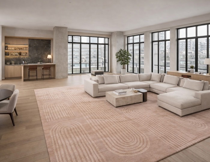 Sectional sofa rug